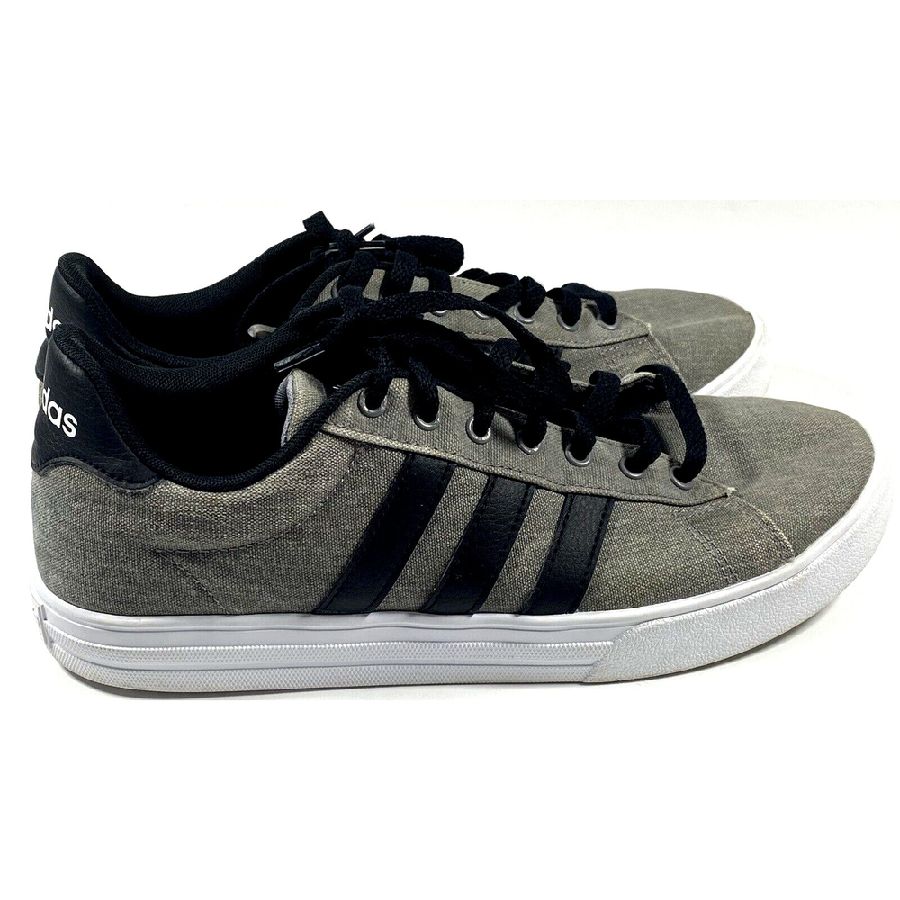 Mens 3 Stripe Adidas Knit Gray, Black, & White Art F36629 Shoes/ Sneakers Size-9
